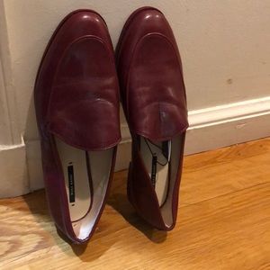 Zara red flat shoes. Slip on